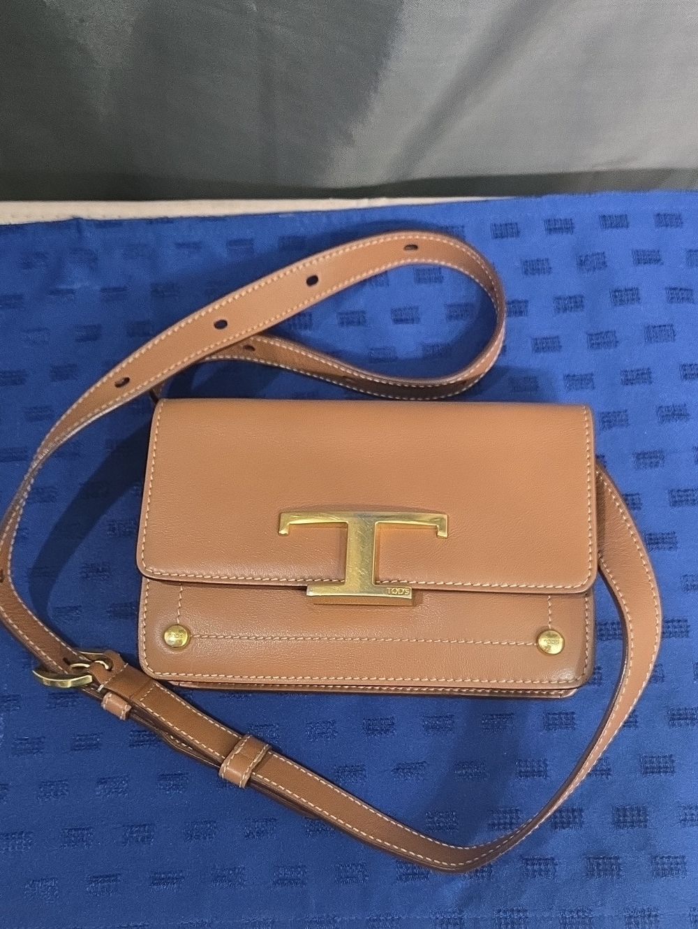 Tod's T Timeless Belt Bag / Micro Shoulder Bag with Gold Hardware